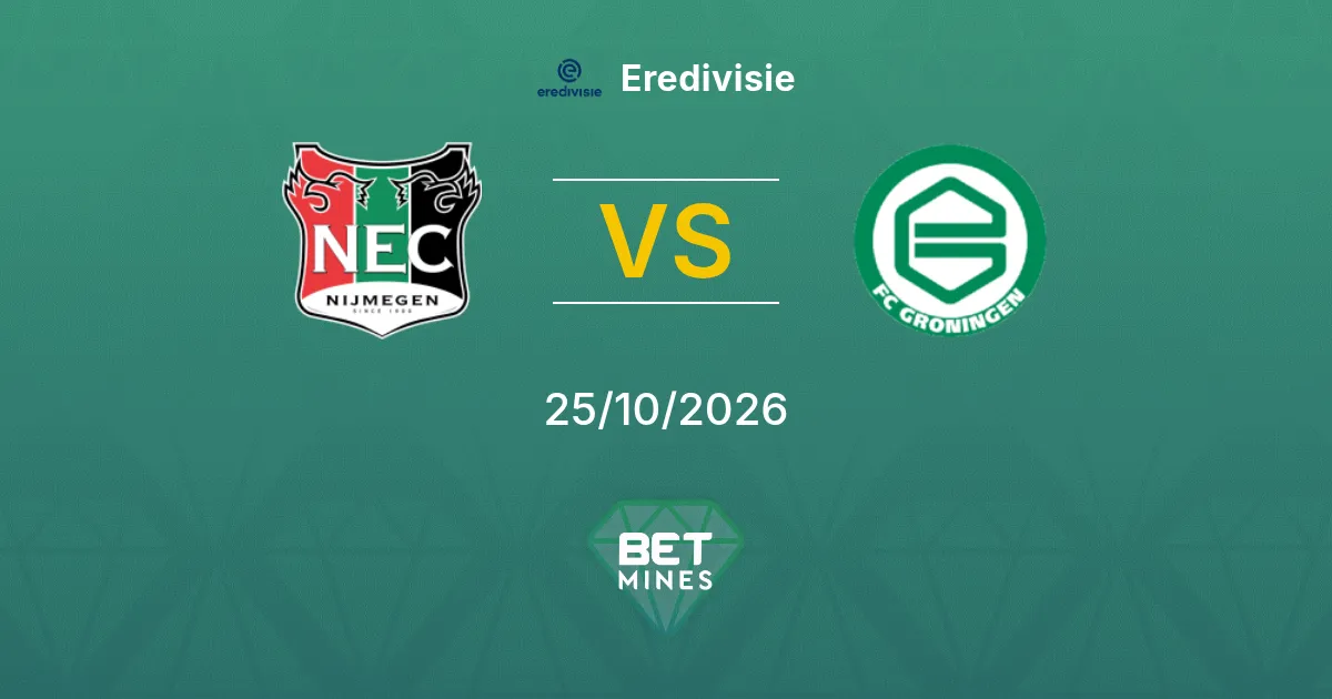 NEC Nijmegen x FC Groningen Palpite: prévia e análise da partida | Eredivisie 25-10-2026