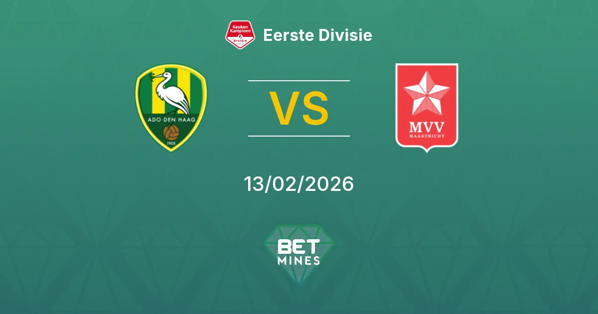 ADO Den Haag vs MVV Maastricht Prediction: Match Preview and Analysis | Eerste Divisie 13-02-2026