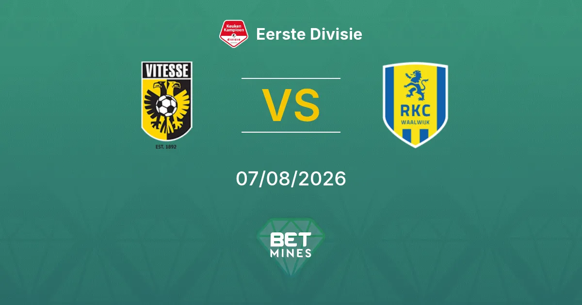 Palpite Vitesse x RKC Waalwijk: Prévia e análise da partida | Eerste Divisie 07-08-2026