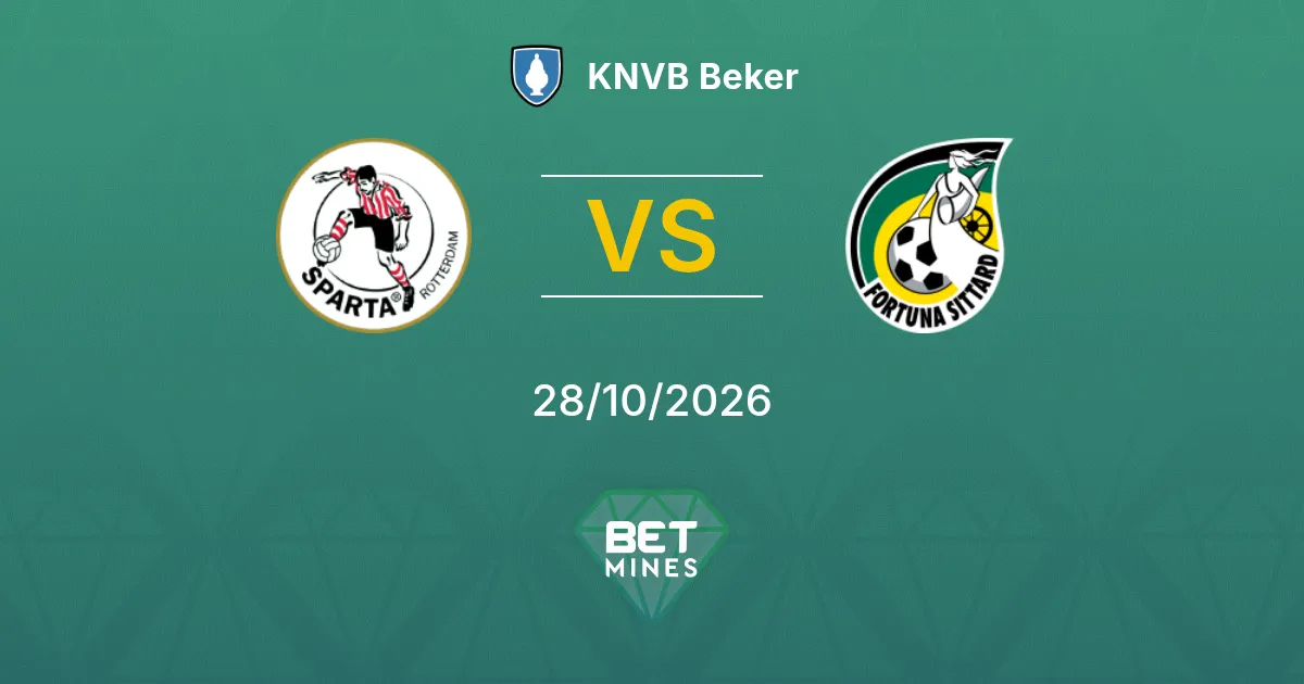 Sparta Rotterdam x Fortuna Sittard Palpite: prévia e análise da partida | KNVB Beker 28-10-2026