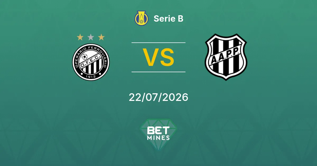 Operário PR vs Ponte Preta Prediction: Match Preview and Analysis | Serie B 22-07-2026