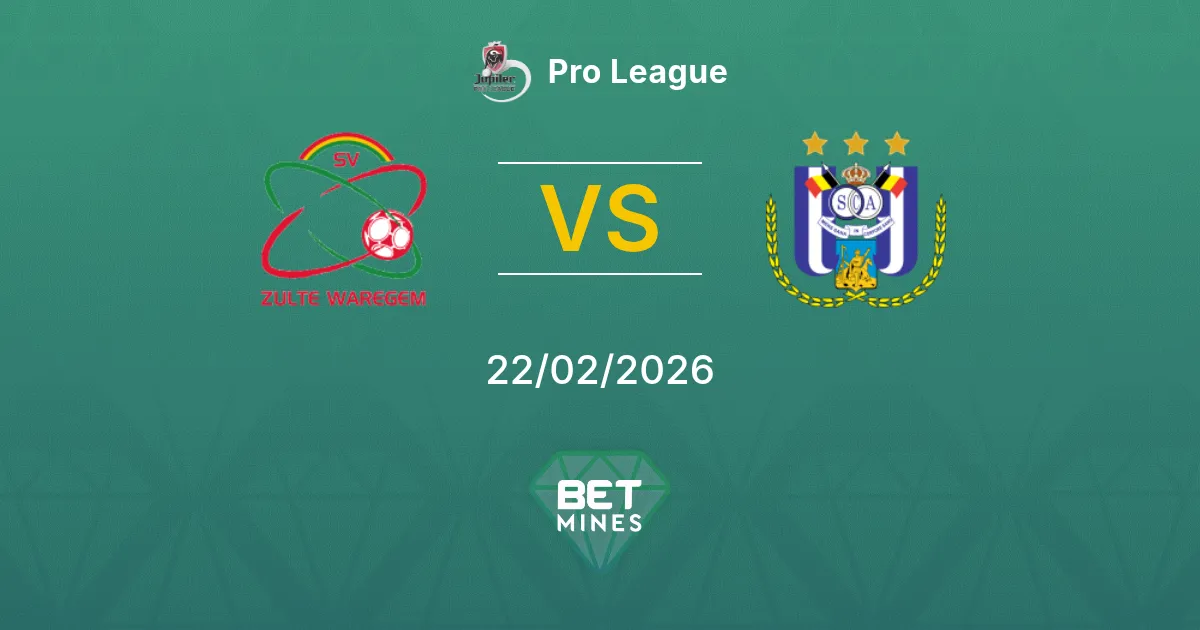 Zulte-Waregem vs Anderlecht Pronostic : Aperçu et Analyse du Match | Pro League 22-02-2026