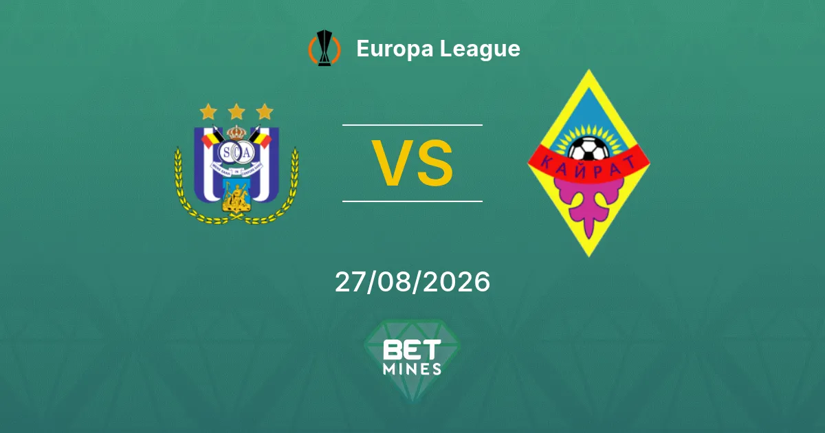 Palpite Anderlecht x Kairat: Prévia e Análise da Partida | Liga Europa 27-08-2026