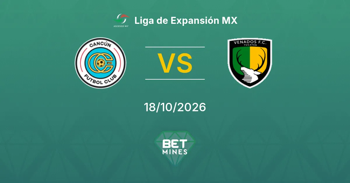 Palpite Cancún x Venados: prévia e análise da partida | Liga de Expansión MX 18-10-2026
