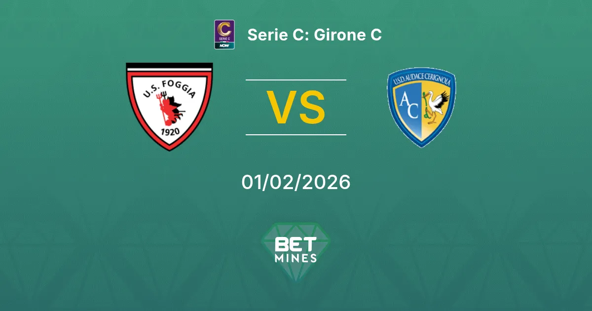 Foggia vs Audace Cerignola Prediction: Match Preview and Analysis | Serie C: Girone C 01-02-2026