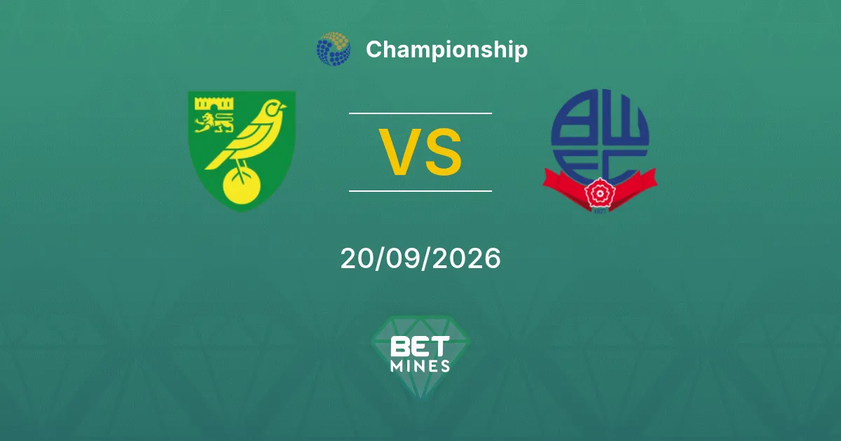 Norwich City vs Bolton Wanderers Prediction: Match Preview and Analysis | Championship 20-09-2026