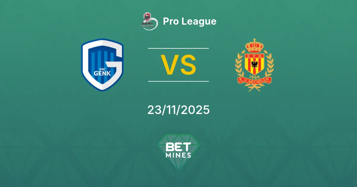 Genk vs Mechelen Prediction: Match Preview and Analysis | Pro League 23-11-2025