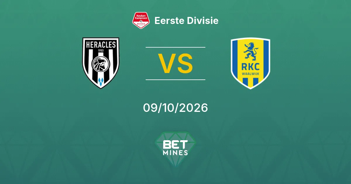 Heracles Almelo vs RKC Waalwijk Prediction: Match Preview and Analysis | Eerste Divisie 09-10-2026