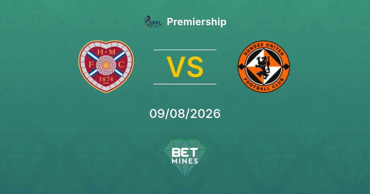 Palpite Hearts x Dundee United: Prévia e Análise da Partida | Premiership 09-08-2026