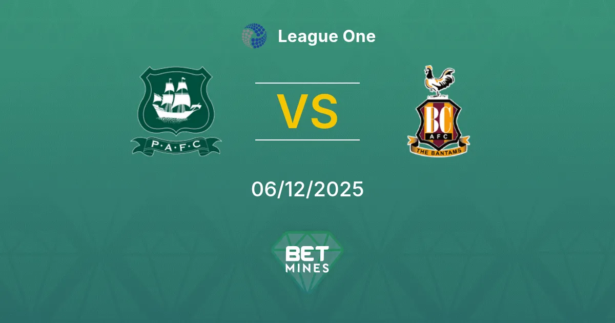 Plymouth Argyle vs Bradford City Prediction: Match Preview and Analysis | League One 06-12-2025