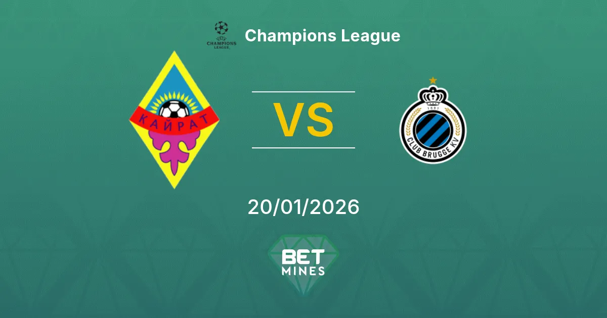 Kairat vs Club Brugge Prediction: Match Preview and Analysis | Champions League 20-01-2026