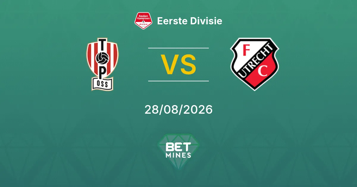 Palpite TOP Oss x Jong FC Utrecht: Prévia e análise da partida | Eerste Divisie 28-08-2026