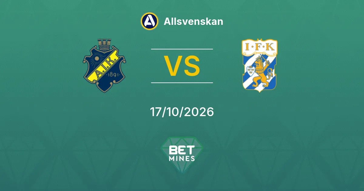 AIK x IFK Göteborg Palpite: prévia e análise da partida | Allsvenskan 17-10-2026
