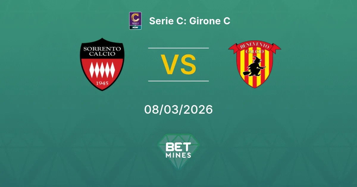Sorrento vs Benevento Prediction: Match Preview and Analysis | Serie C: Girone C 08-03-2026
