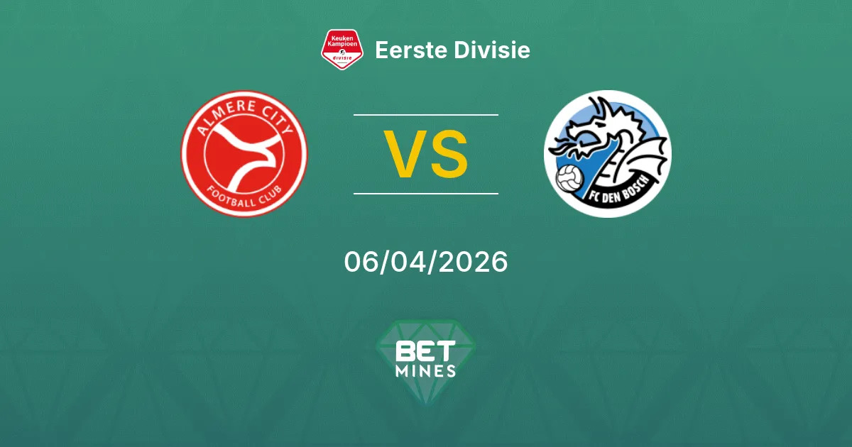 Almere City vs FC Den Bosch Pronóstico: Previa y Análisis del Partido | Eerste Divisie 06-04-2026