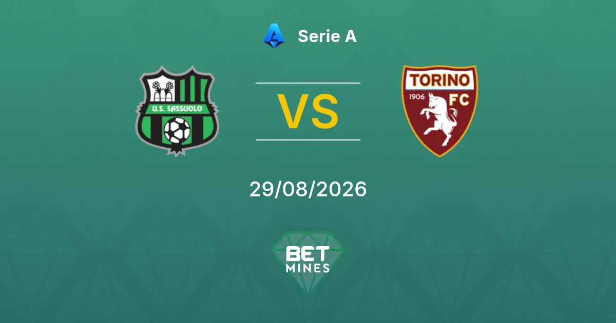 Palpite Sassuolo x Torino: Prévia e Análise da Partida | Serie A 29-08-2026
