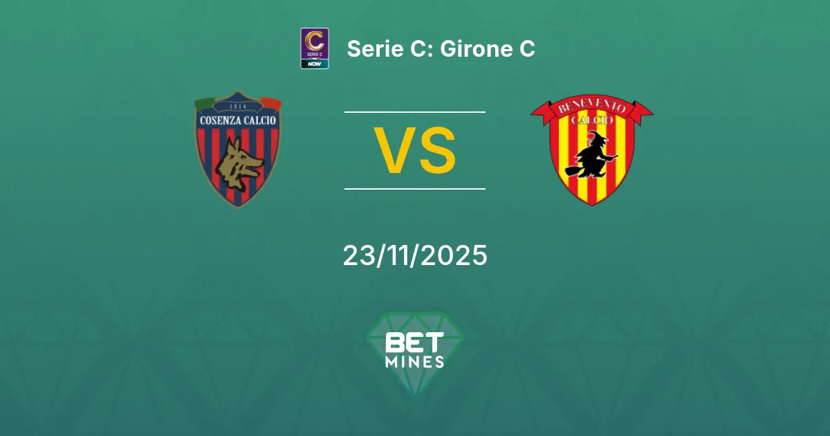 Cosenza vs Benevento Prediction: Match Preview and Analysis | Serie C: Girone C 23-11-2025