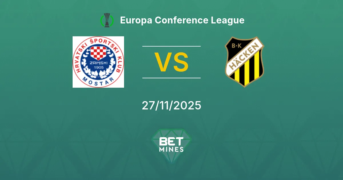 Zrinjski vs Häcken Prediction: Match Preview and Analysis | Europa Conference League 27-11-2025
