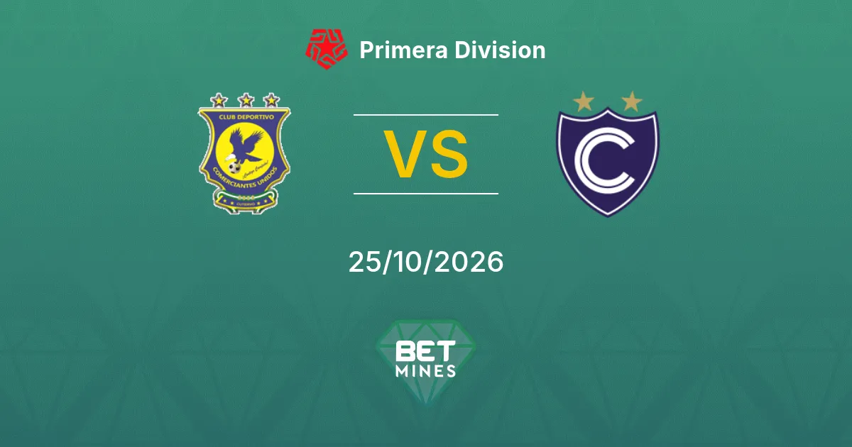 Comerciantes Unidos x Cienciano Palpite: prévia e análise da partida | Primera Division 25-10-2026