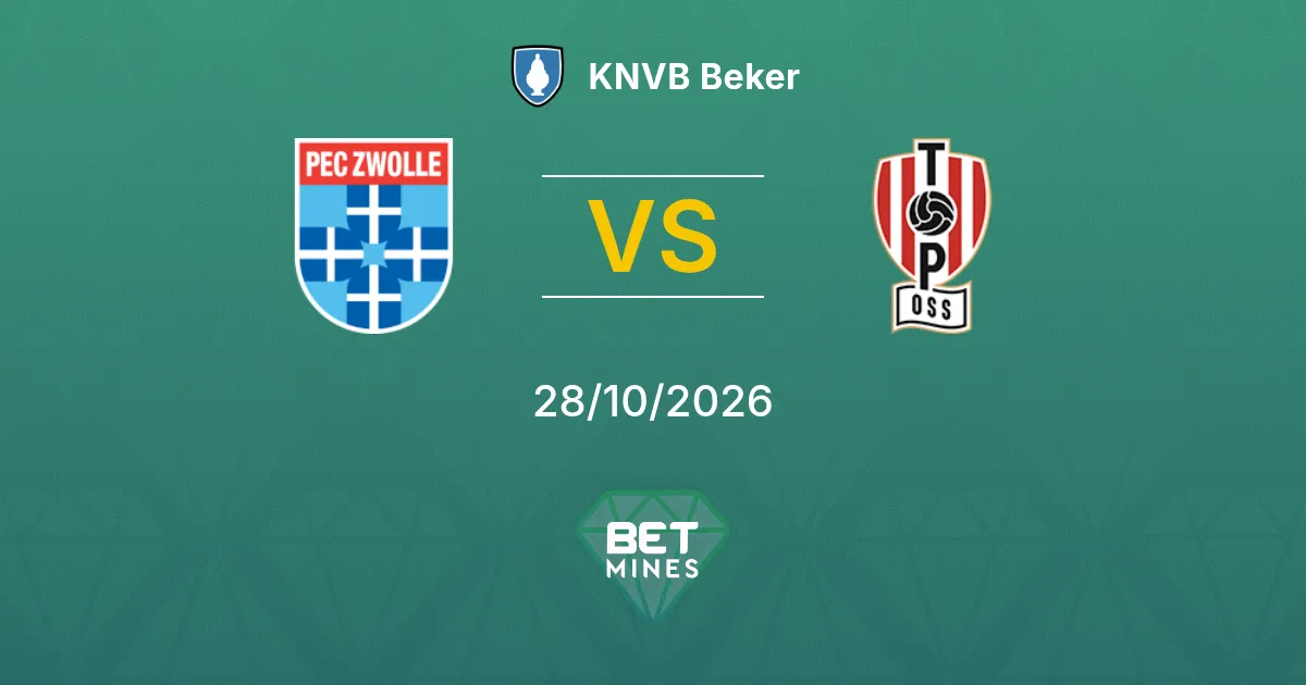 PEC Zwolle x TOP Oss Palpite: prévia e análise da partida | KNVB Beker 28-10-2026