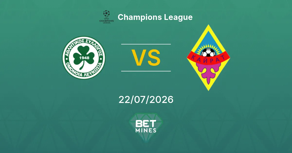 Omonia Nicosie vs Kairat Pronostic : Présentation et Analyse du Match | Ligue des Champions 22-07-2026