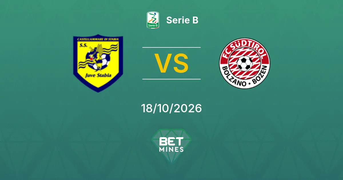 Juve Stabia vs Südtirol Pronostic : présentation et analyse du match | Serie B 18-10-2026