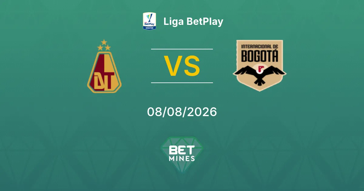 Pronostic Deportes Tolima vs Internacional de Bogotá : Aperçu et Analyse du Match | Liga BetPlay 08-08-2026