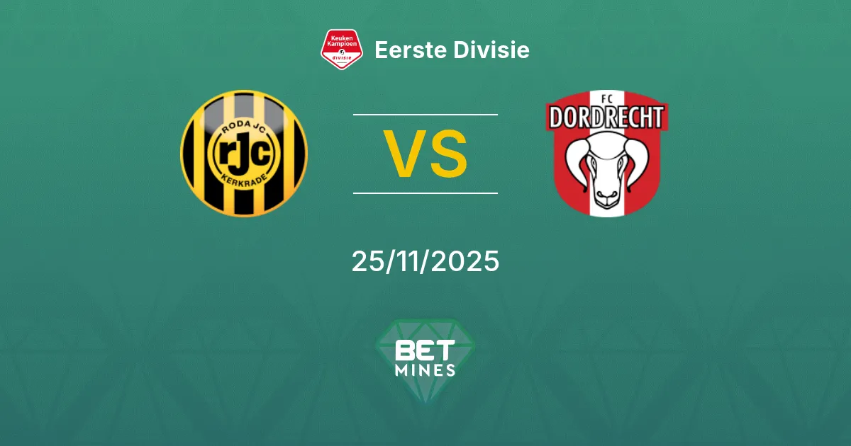 Roda JC Kerkrade vs FC Dordrecht Prediction: Match Preview and Analysis | Eerste Divisie 25-11-2025