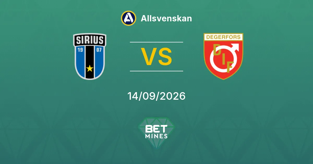 Pronóstico Sirius vs Degerfors: Previa y Análisis del Partido | Allsvenskan 14-09-2026