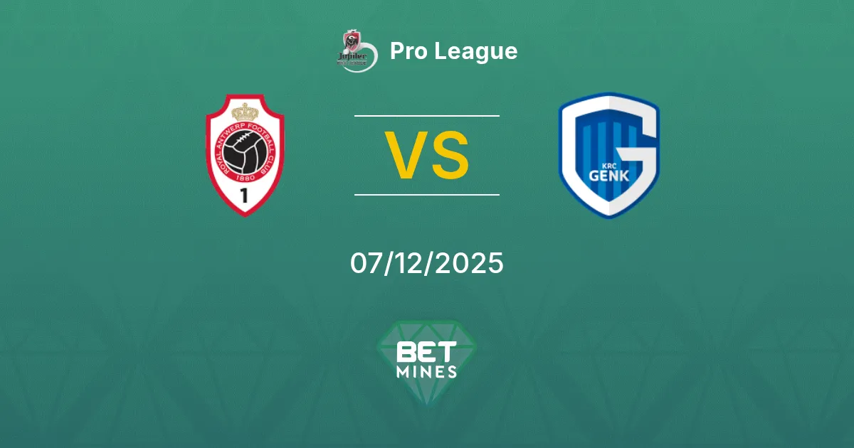 Antwerp vs Genk Prediction: Match Preview and Analysis | Pro League 07-12-2025