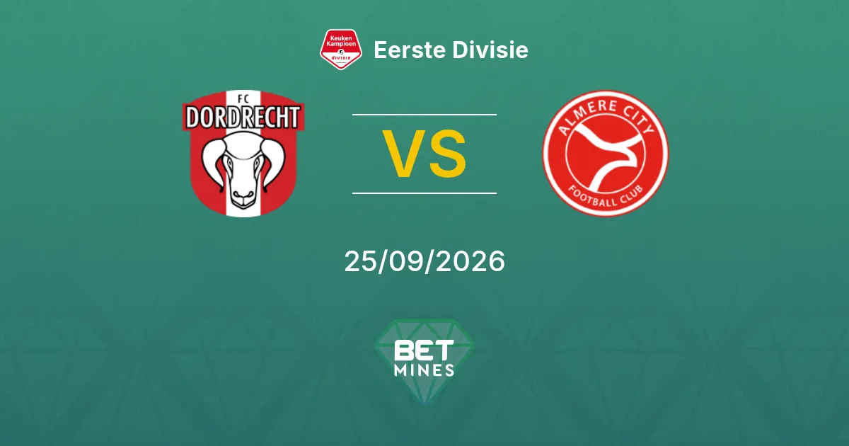 Pronóstico FC Dordrecht vs Almere City: Previa y análisis del partido | Eerste Divisie 25-09-2026
