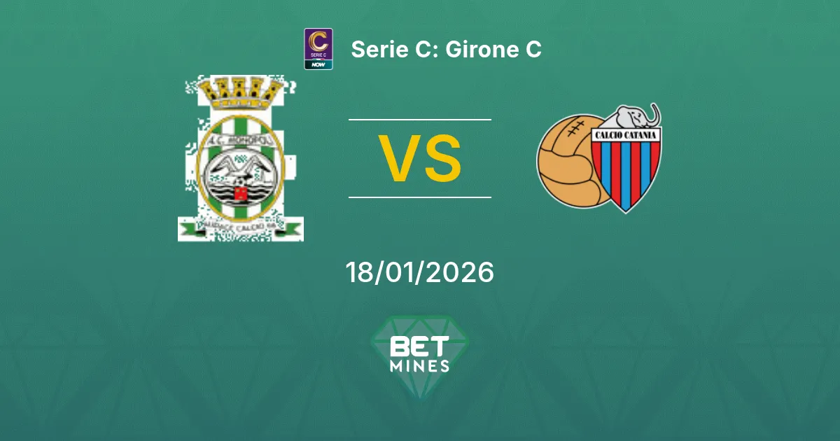 Monopoli vs Catania Prediction: Match Preview and Analysis | Serie C: Girone C 18-01-2026
