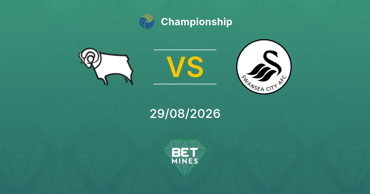 Palpite Derby County x Swansea City: Prévia e Análise da Partida | Championship 29-08-2026