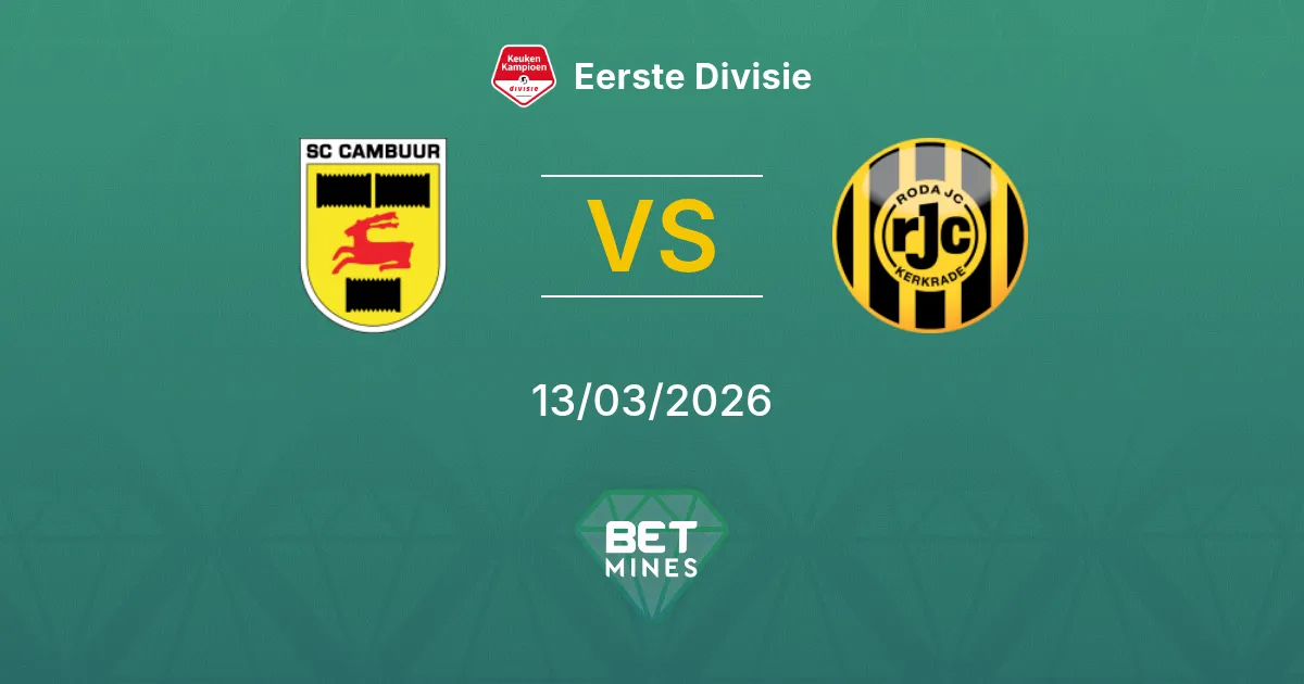 SC Cambuur vs Roda JC Kerkrade Pronostic : Aperçu et Analyse du Match | Eerste Divisie 13-03-2026