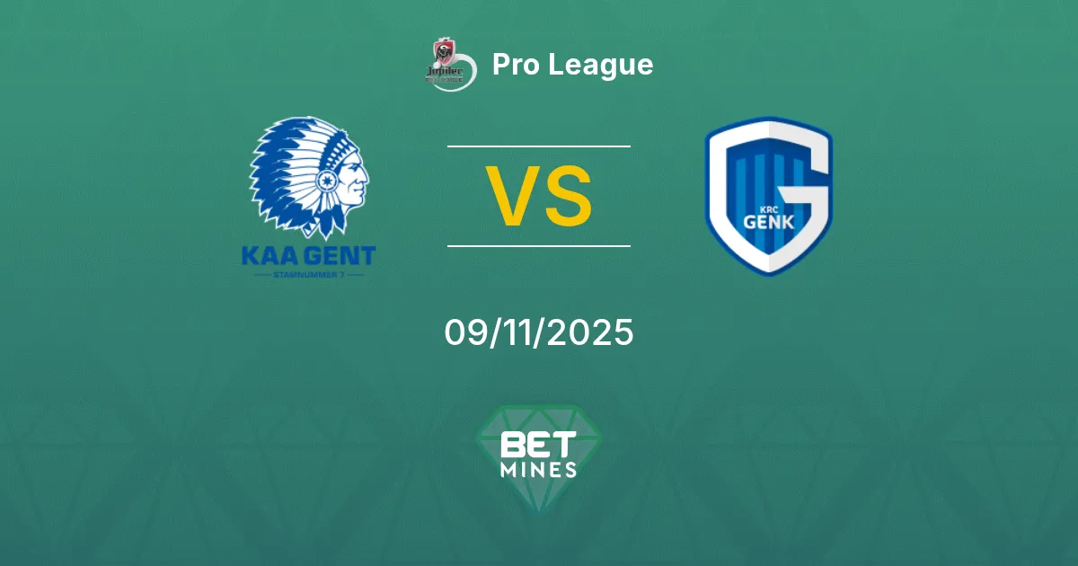 Gent vs Genk Prediction: Match Preview and Analysis | Pro League 09-11-2025