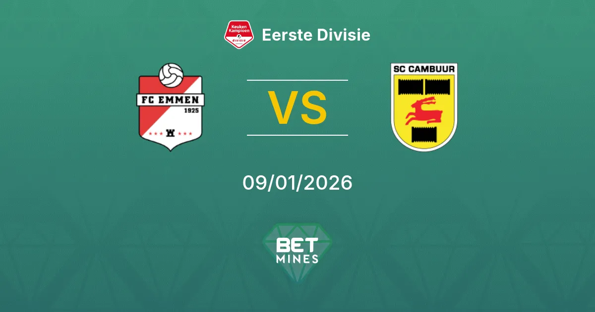 FC Emmen vs SC Cambuur Pronostico: Anteprima e Analisi della Partita | Eerste Divisie 09-01-2026