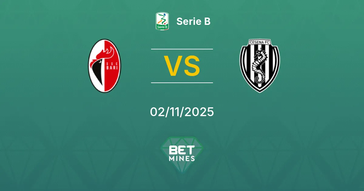 Bari 1908 vs Cesena Prediction: Match Preview and Analysis | Serie B 02-11-2025