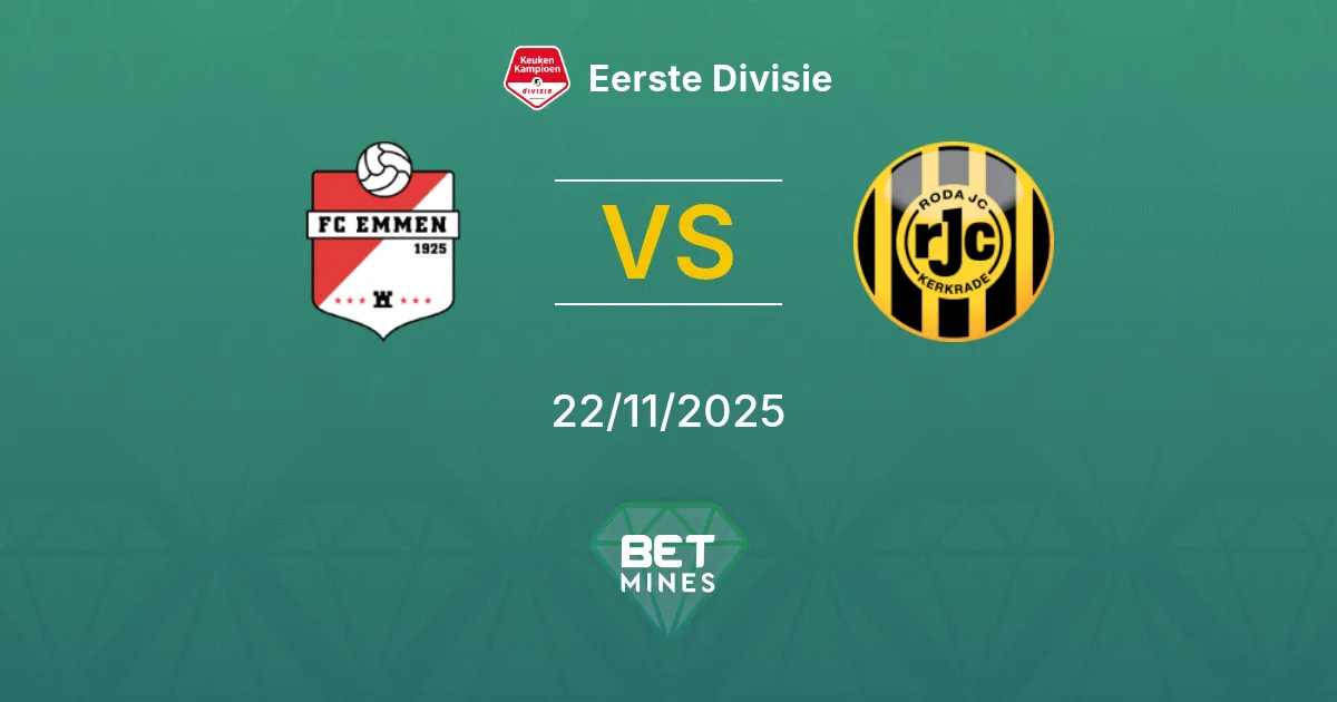 FC Emmen vs Roda JC Kerkrade Prediction: Match Preview and Analysis | Eerste Divisie 22-11-2025