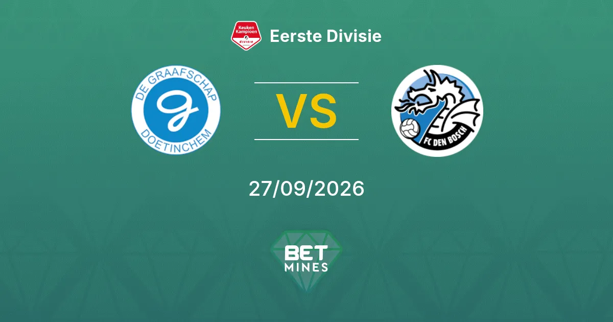 Pronostic De Graafschap vs FC Den Bosch : Aperçu et analyse du match | Eerste Divisie 27-09-2026