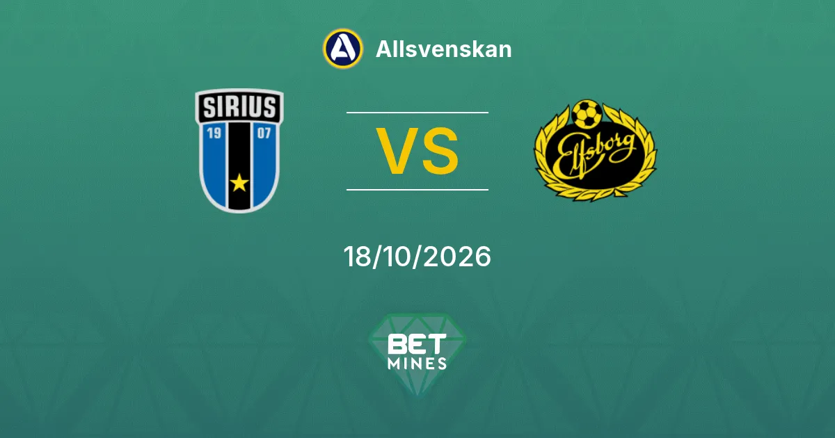 Sirius x Elfsborg Palpite: prévia e análise da partida | Allsvenskan 18-10-2026
