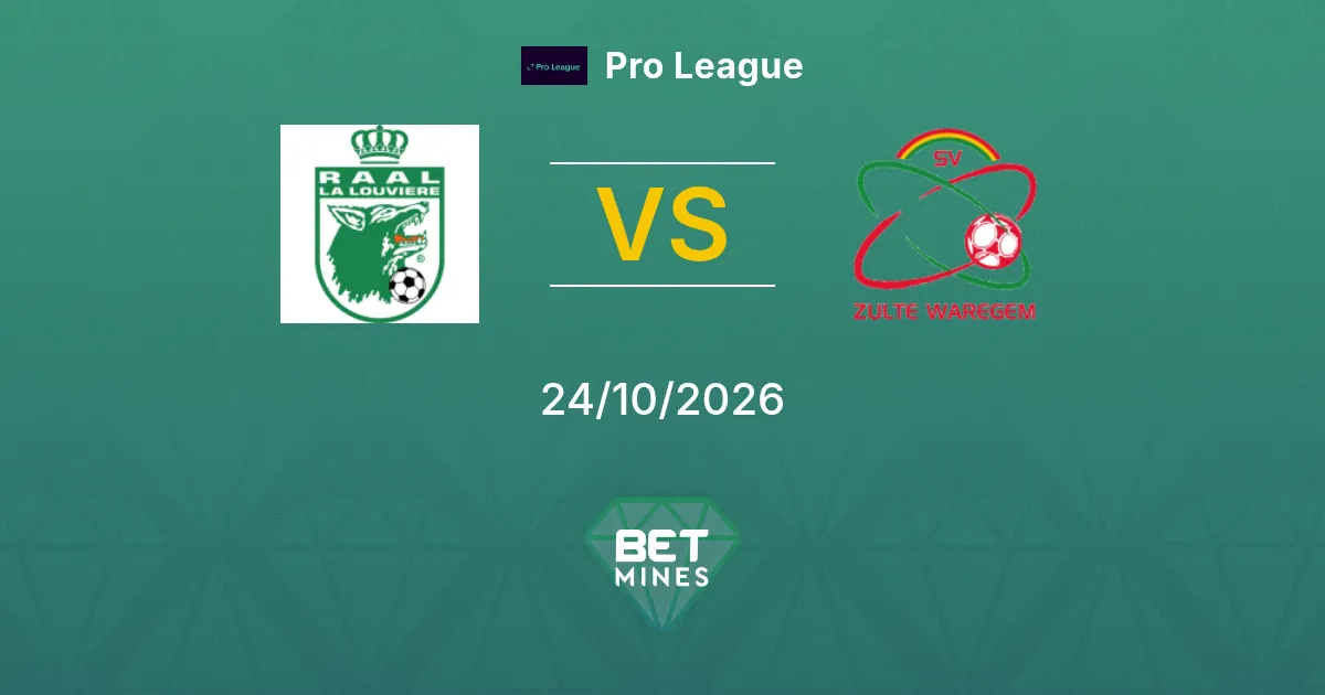 La Louvière x Zulte-Waregem Palpite: Prévia e análise da partida | Pro League 24-10-2026