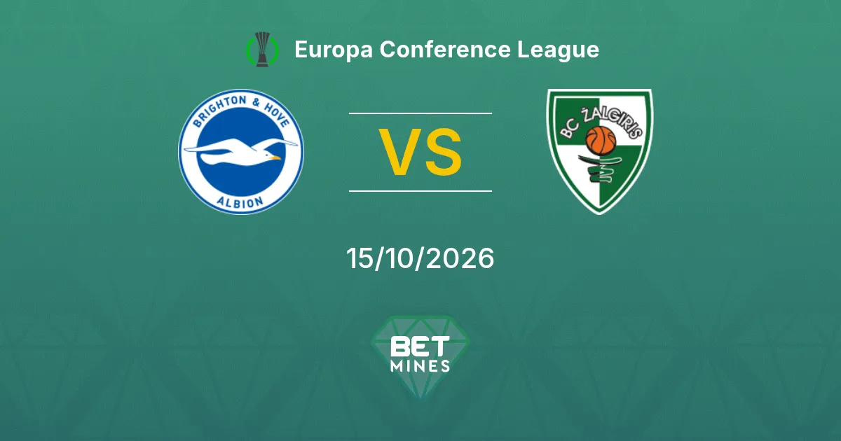 Brighton & Hove Albion x Kauno Žalgiris Palpite: prévia e análise da partida | Europa Conference League 15-10-2026