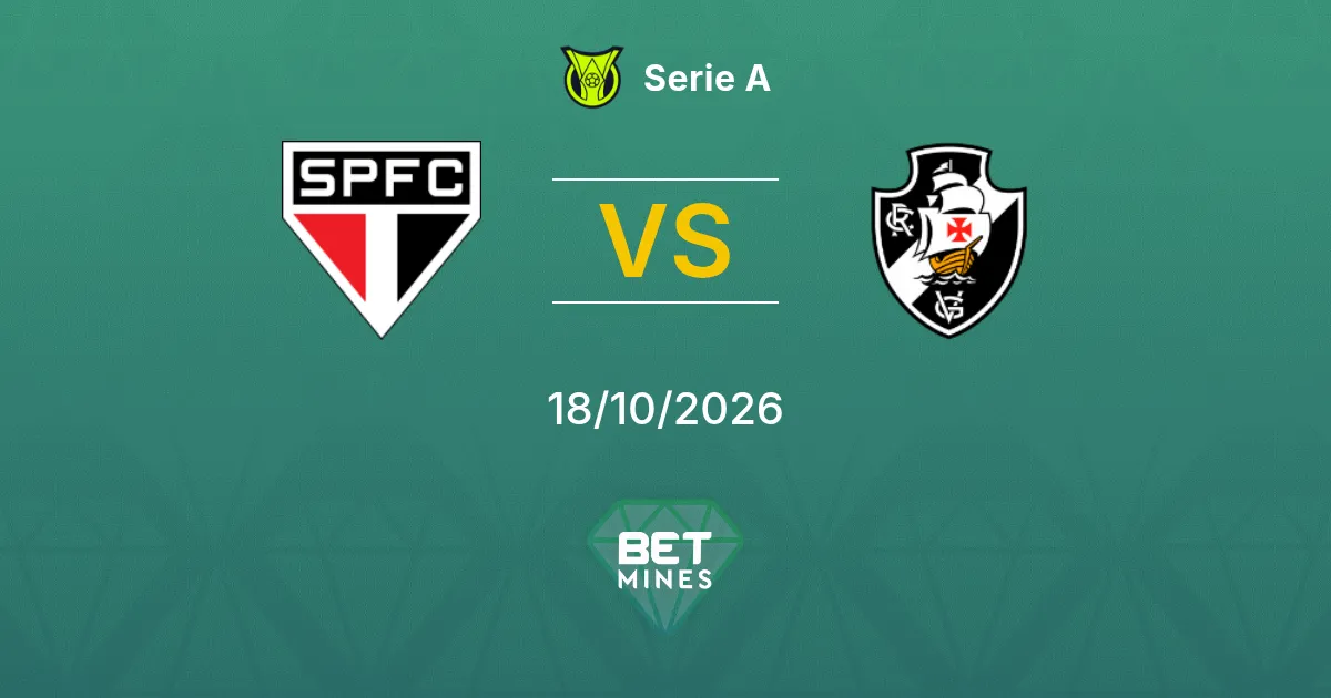 São Paulo vs Vasco da Gama Prediction: Match Preview and Analysis | Serie A 18-10-2026