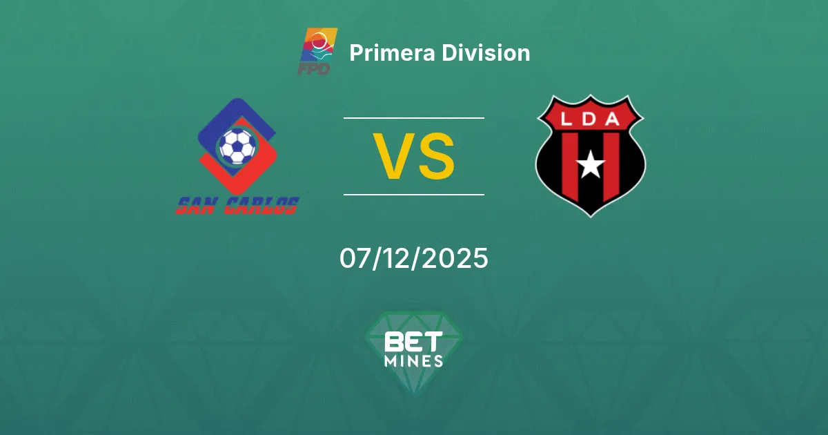 San Carlos vs Alajuelense Prediction: Match Preview and Analysis | Primera Division 07-12-2025