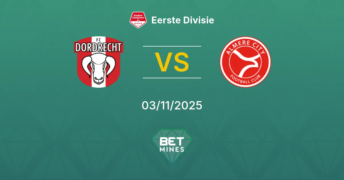 FC Dordrecht vs Almere City Prediction: Match Preview and Analysis | Eerste Divisie 03-11-2025