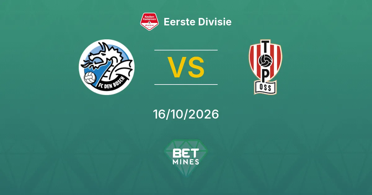 FC Den Bosch vs TOP Oss Pronóstico: previa y análisis del partido | Eerste Divisie 16-10-2026