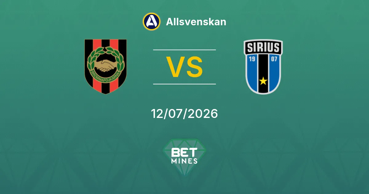 Brommapojkarna vs Sirius Pronostic : Aperçu et Analyse du Match | Allsvenskan 12-07-2026