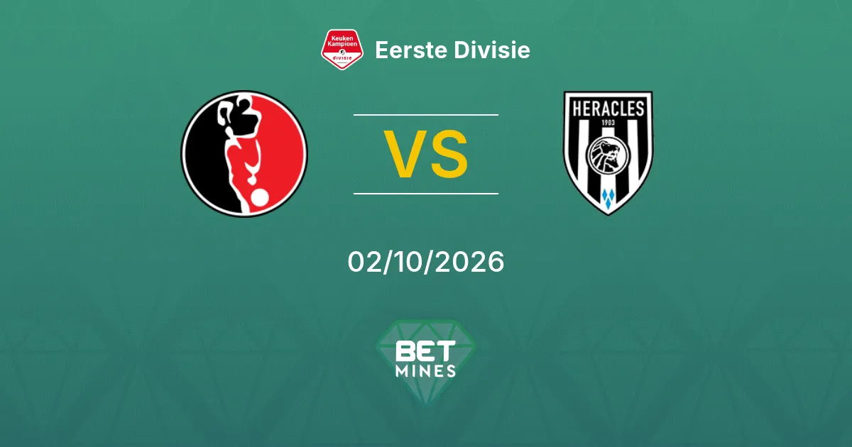 Helmond Sport vs Heracles Almelo Pronóstico: previa y análisis del partido | Eerste Divisie 02-10-2026