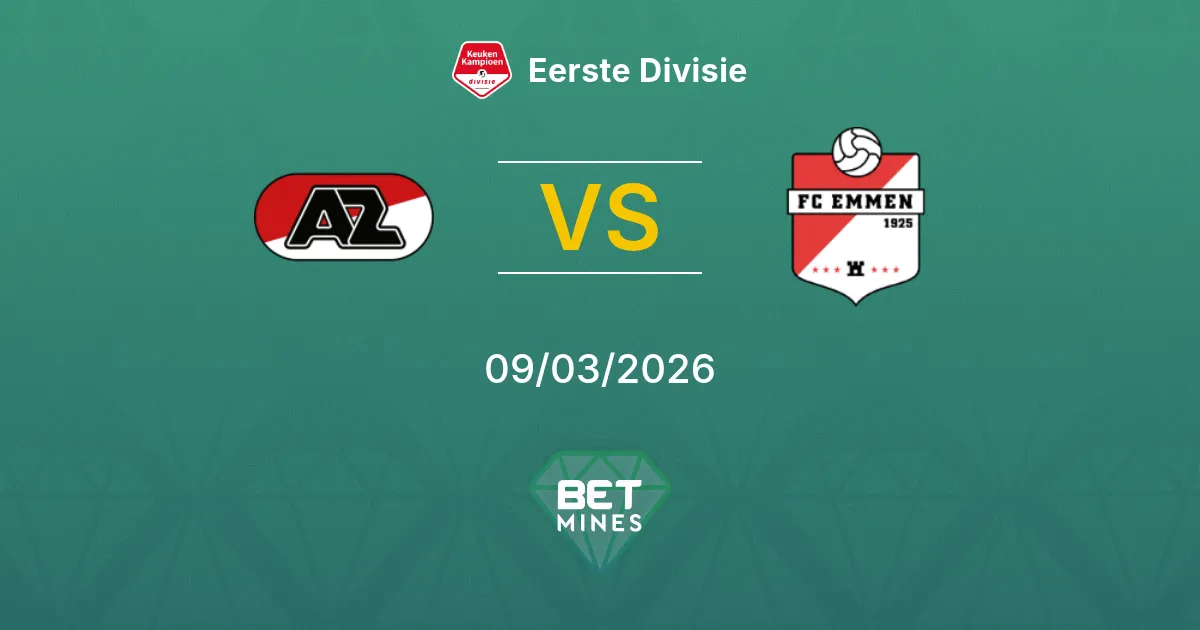 Jong AZ x FC Emmen Palpite: Prévia e Análise da Partida | Eerste Divisie 09-03-2026