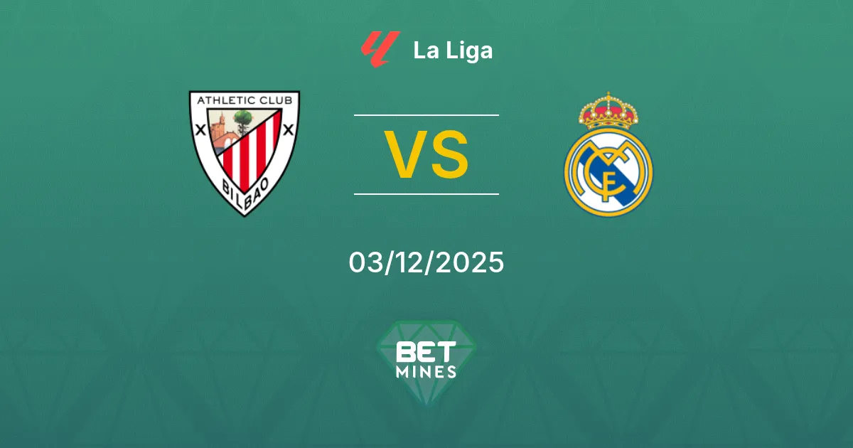 Athletic Club vs Real Madrid Prediction: Match Preview and Analysis | La Liga 03-12-2025